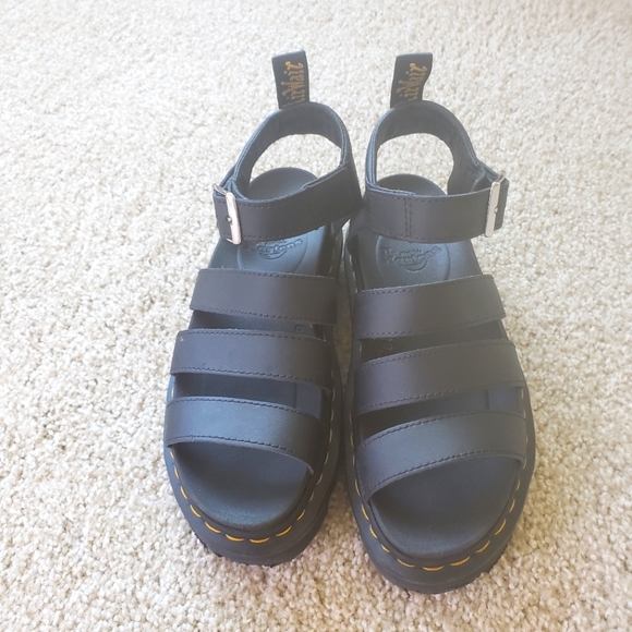 Doc Martens Blaire Strappy Leather Platform Sandals - Picture 4 of 8